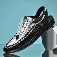 Stylish Men's Mesh Sandals - Renzo-Black/White-7-State of Style