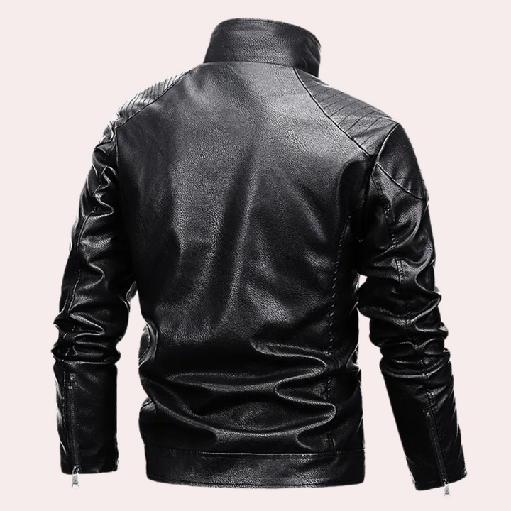 Stylish Men's Motorcycle Jacket with Functional Design - Ronan-Black-S-State of Style