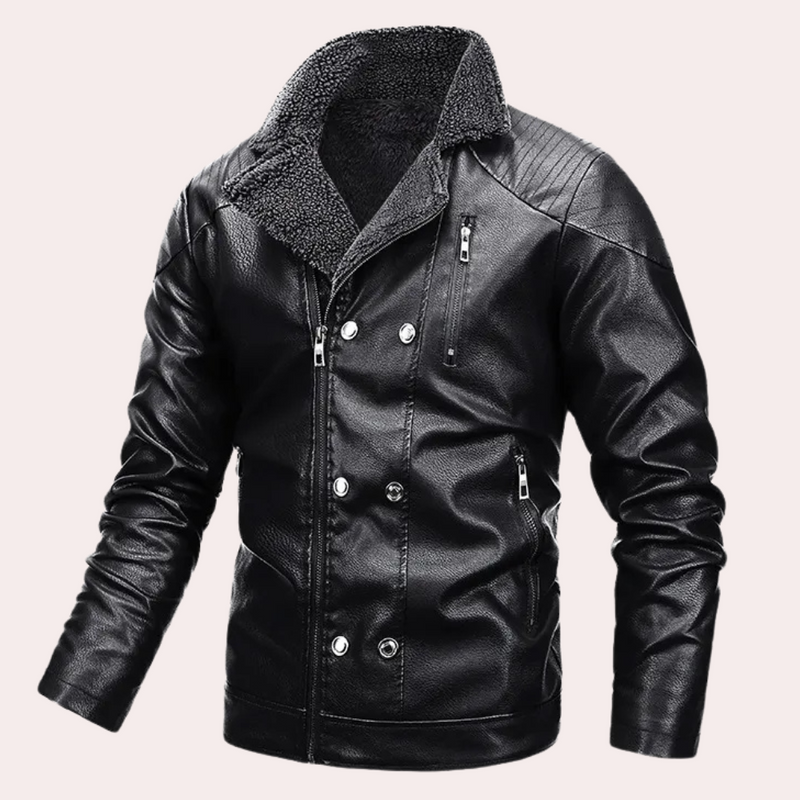 Stylish Men's Motorcycle Jacket with Functional Design - Ronan-Black-S-State of Style