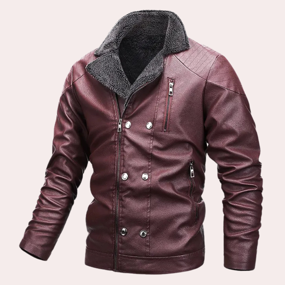 Stylish Men's Motorcycle Jacket with Functional Design - Ronan-Red-S-State of Style