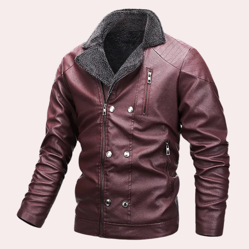 Stylish Men's Motorcycle Jacket with Functional Design - Ronan-Red-S-State of Style