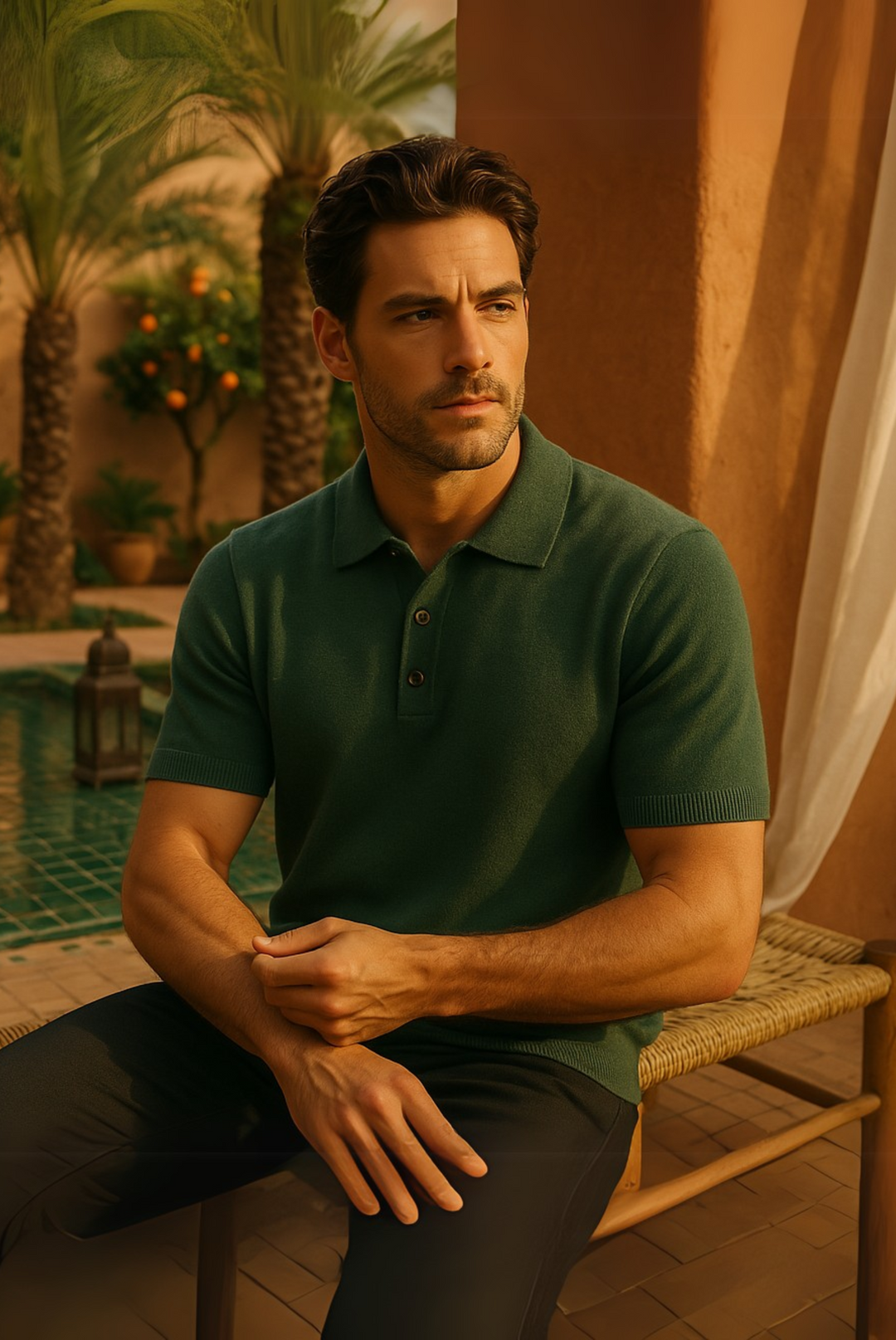 Stylish men's polo made from cashmere-merino wool – Eliano-S-State of Style