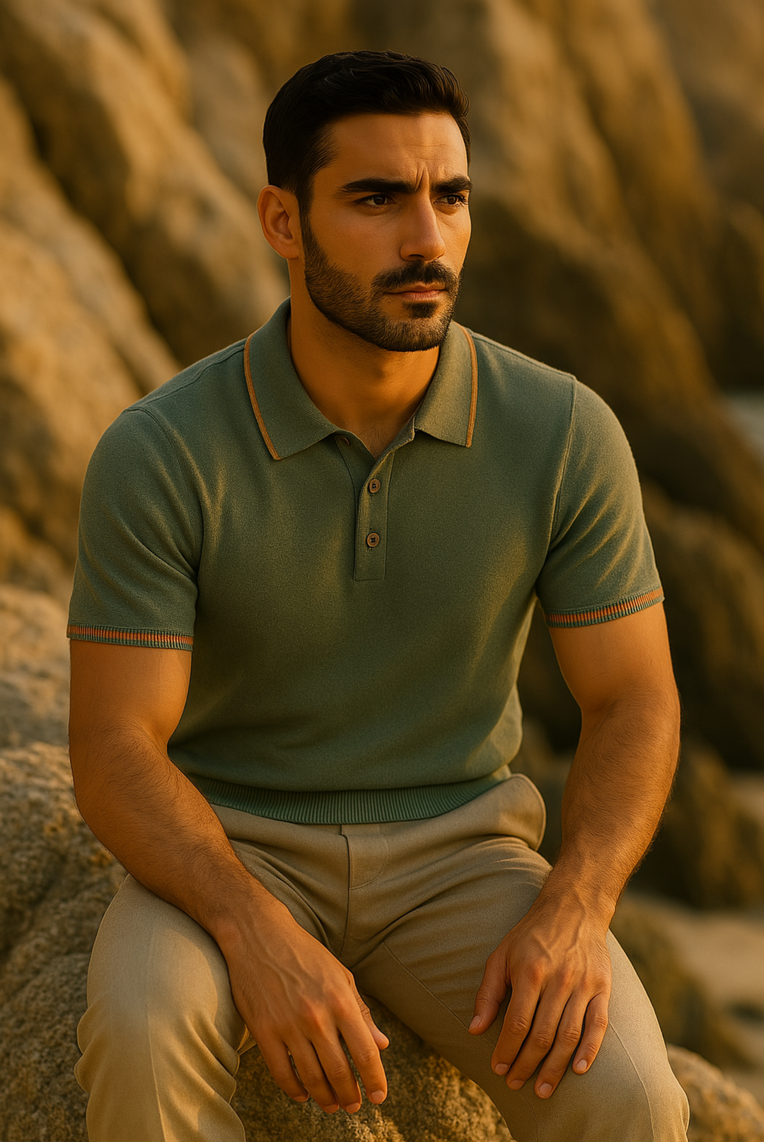 Stylish men's polo made from cashmere-merino wool – Levano-S-State of Style