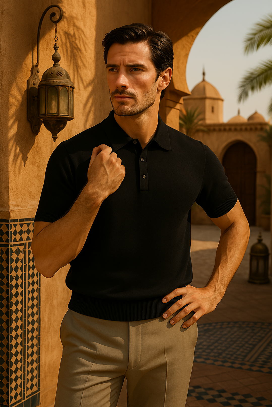 Stylish men's polo made of cashmere-merino wool – Taren-S-State of Style