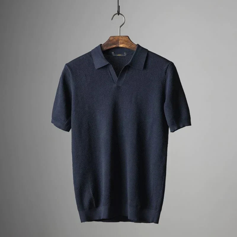 Stylish Men's Polo – Nestor-Dark blue-S-State of Style