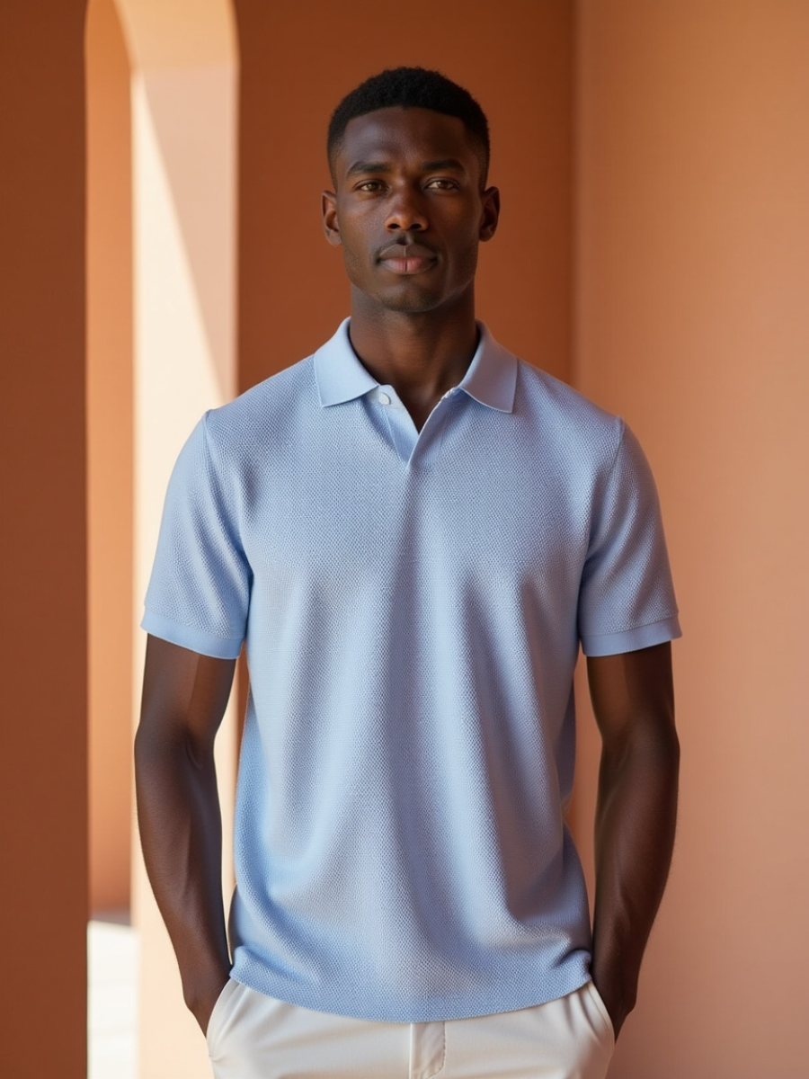 Stylish Men's Polo – Nestor-Light blue-S-State of Style
