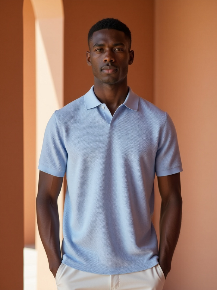 Stylish Men's Polo – Nestor-Light blue-S-State of Style