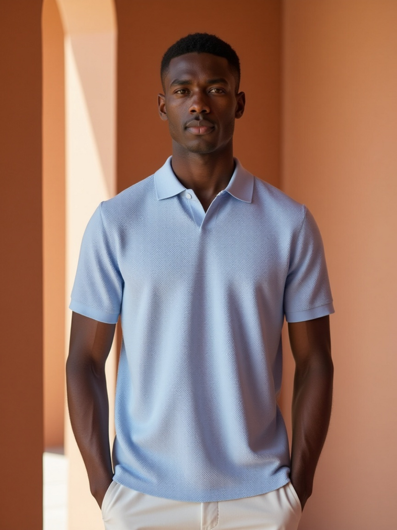 Stylish Men's Polo – Nestor-Light blue-S-State of Style