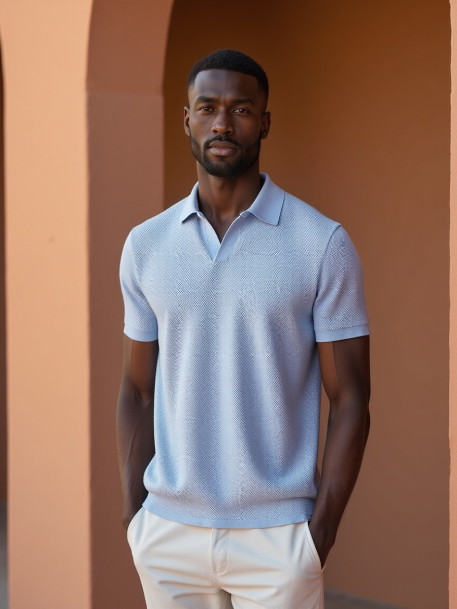 Stylish Men's Polo – Nestor-Light blue-S-State of Style