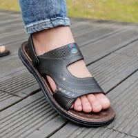 Stylish Men's Sandals with Strap – Strider-Black-6-State of Style