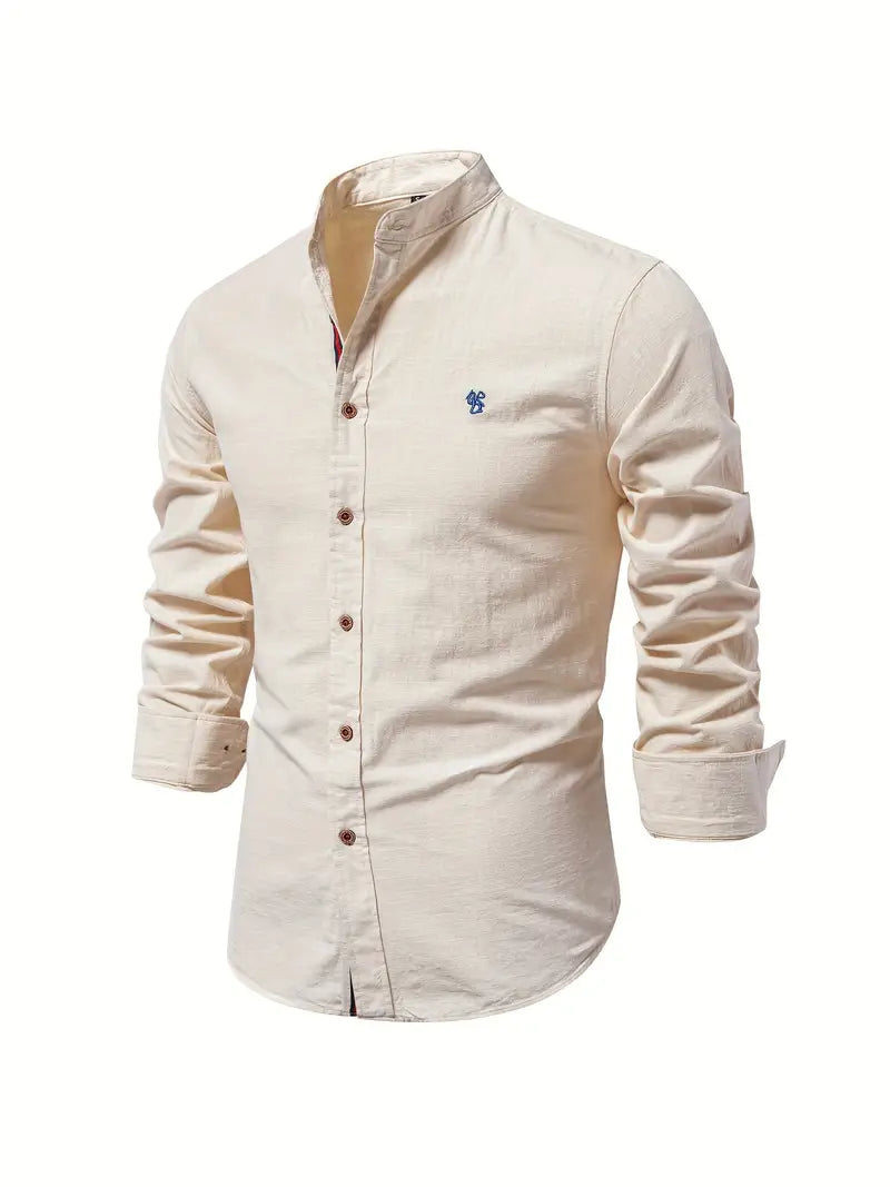 Stylish Men's Shirt for Spring - Leon-Apricot-XS-State of Style