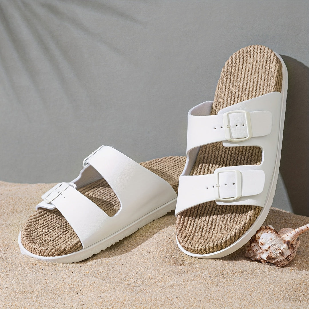 Stylish men's summer slip-ons with adjustable straps - GripStep-Black-6.5-State of Style