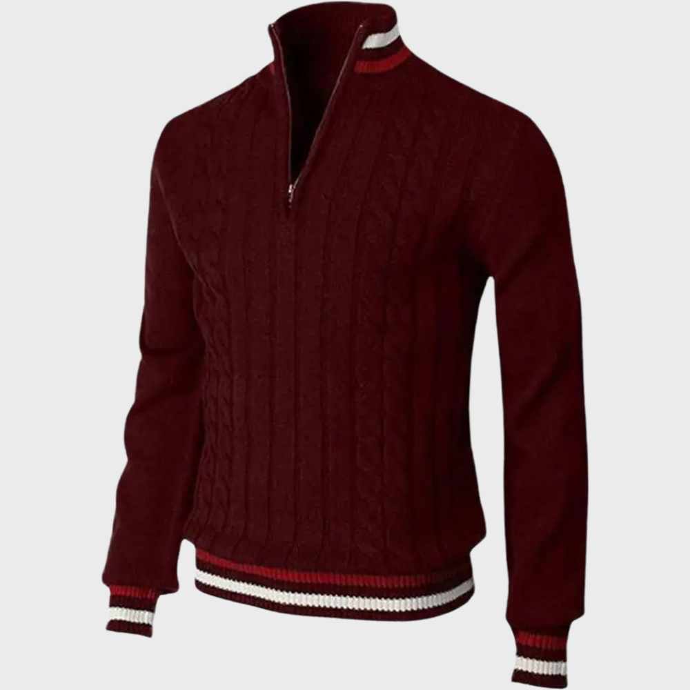 Stylish Men’s Sweater - Luca-Burgundy-S-State of Style