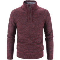 Stylish Men's Sweater with Half Zip - SummitCraft-Bordeaux Red-M-State of Style