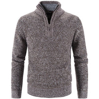 Stylish Men's Sweater with Half Zip - SummitCraft-Brown-M-State of Style