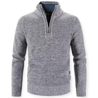 Stylish Men's Sweater with Half Zip - SummitCraft-Grey-M-State of Style