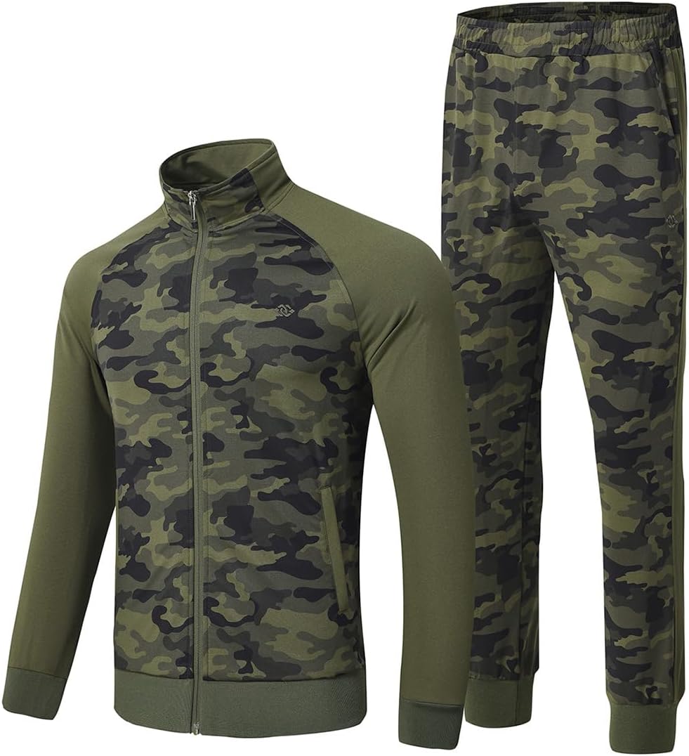 Stylish Men's Tracksuit - Olly-Camouflage Green Set-S-State of Style