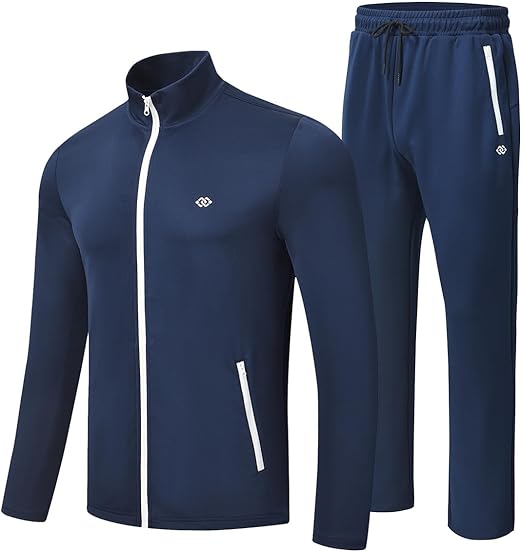 Stylish Men's Tracksuit - Olly-Dark Blue with White Zipper-S-State of Style