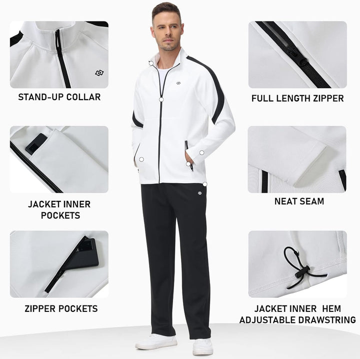 Stylish Men's Tracksuit - Olly-White/Black-S-State of Style