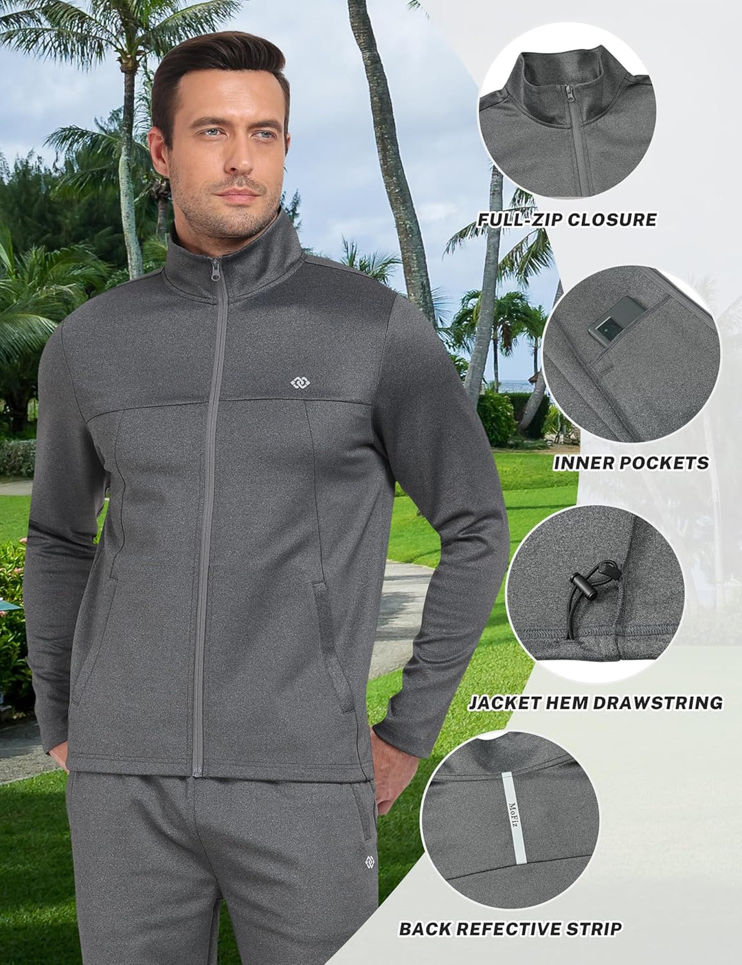 Stylish Men's Tracksuit - Olly-White/Black-S-State of Style