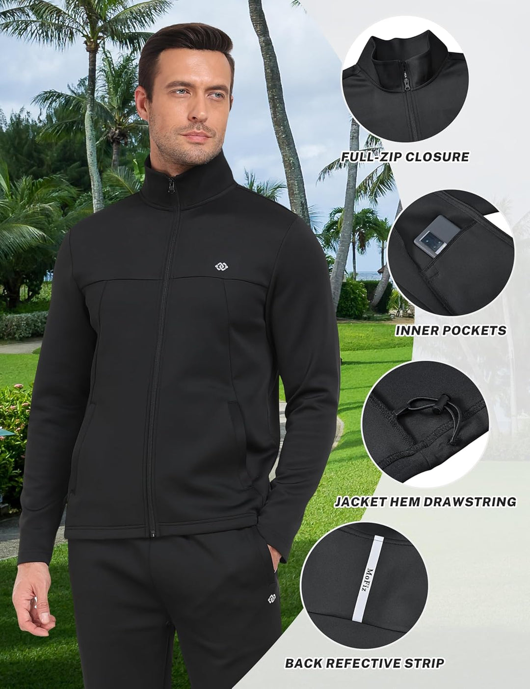 Stylish Men's Tracksuit - Olly-White/Black-S-State of Style