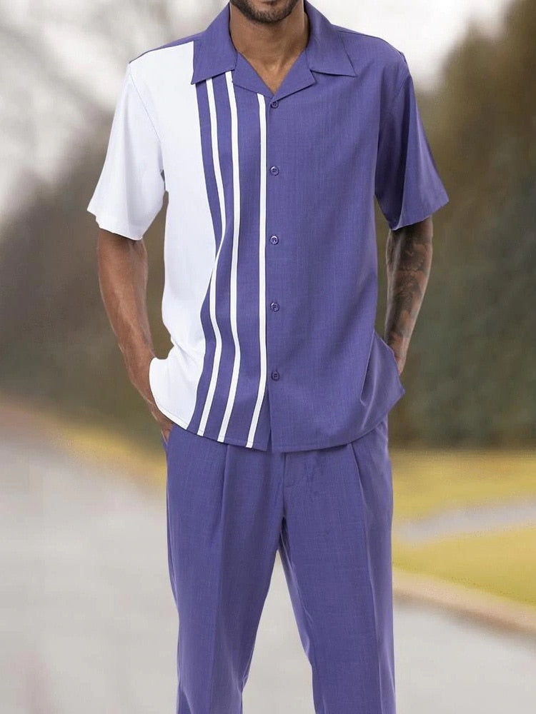 Stylish men's two-piece set for warm days - summer classic-Set G-S-State of Style
