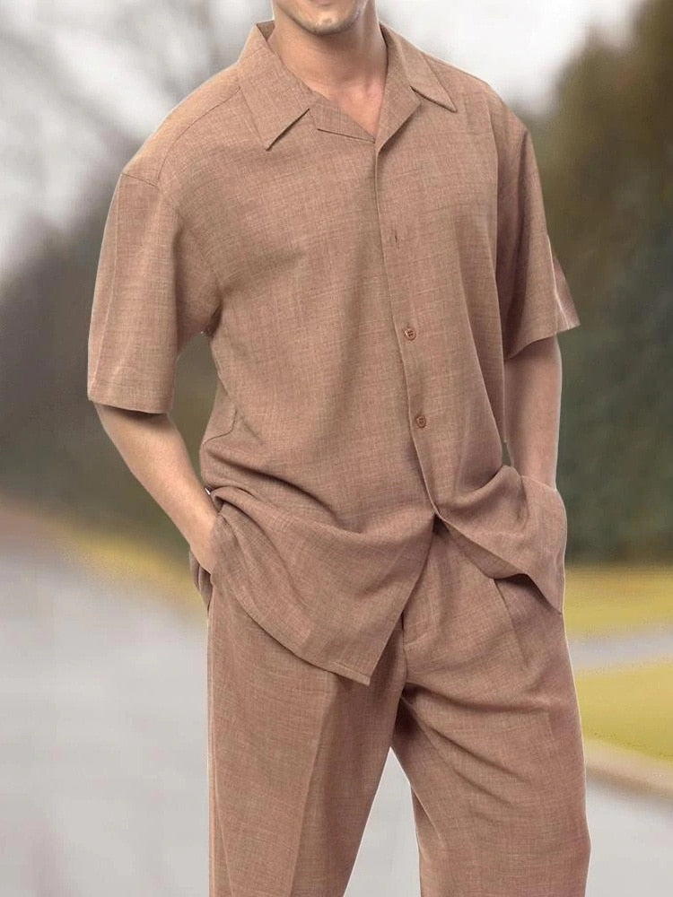 Stylish men's two-piece set for warm days - summer classic-Set J-S-State of Style