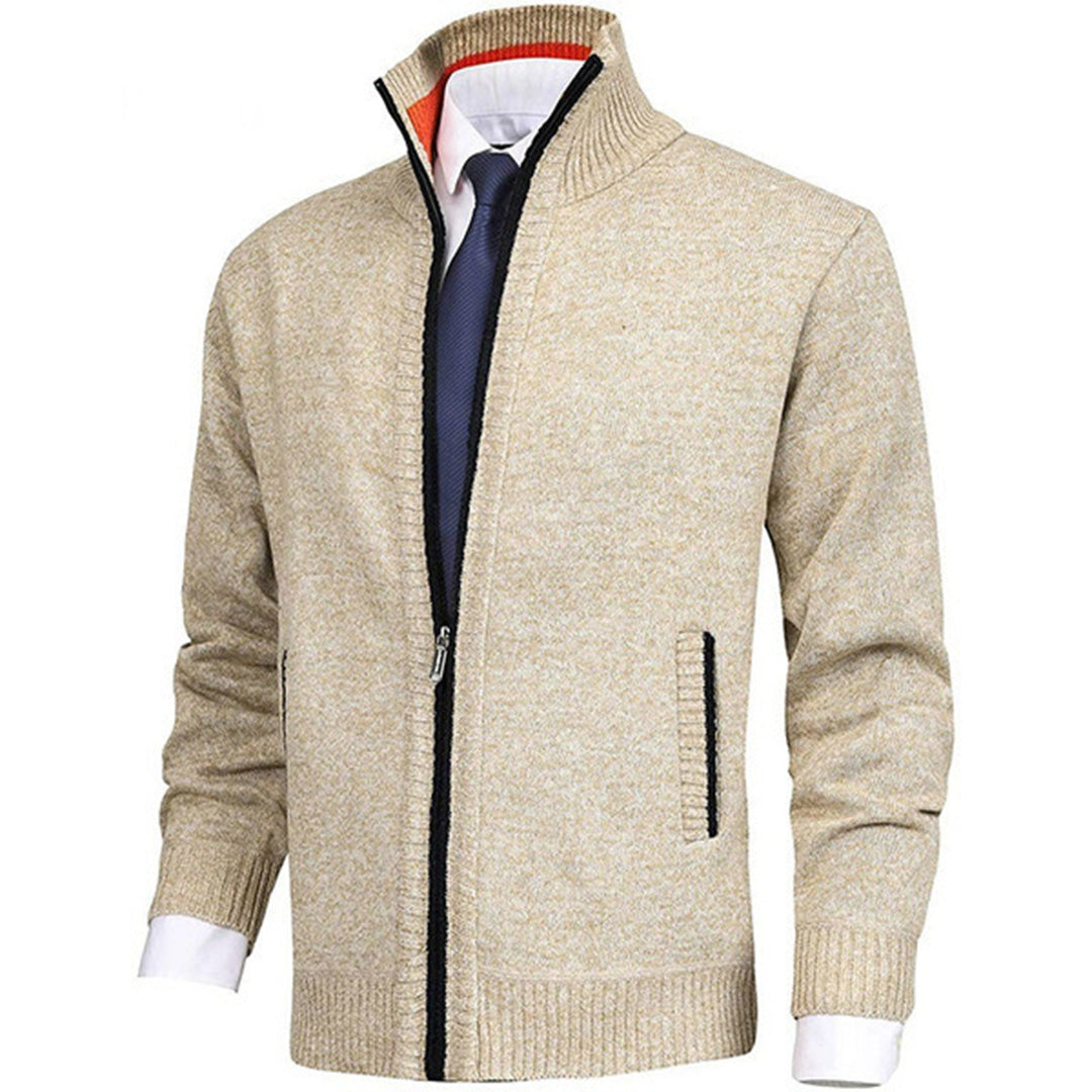 Stylish Men's Vest with Zip - Milo-Beige-M-State of Style