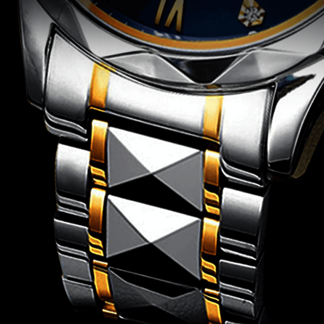 Stylish Men's Watch in Stainless Steel - LumiSteel-Gold Blue-State of Style