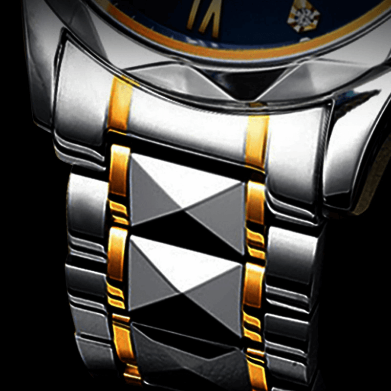 Stylish Men's Watch in Stainless Steel - LumiSteel-Gold Blue-State of Style
