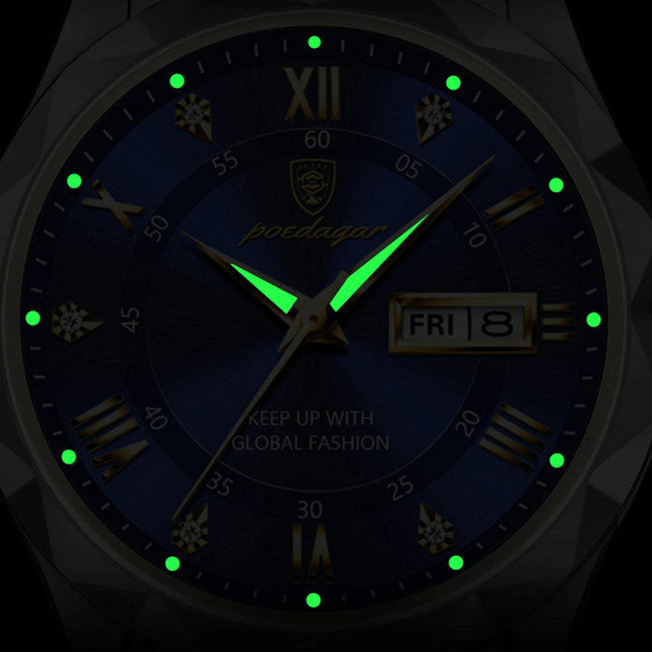 Stylish Men's Watch in Stainless Steel - LumiSteel-Gold Blue-State of Style