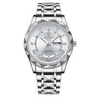 Stylish Men's Watch in Stainless Steel - LumiSteel-Silver White-State of Style