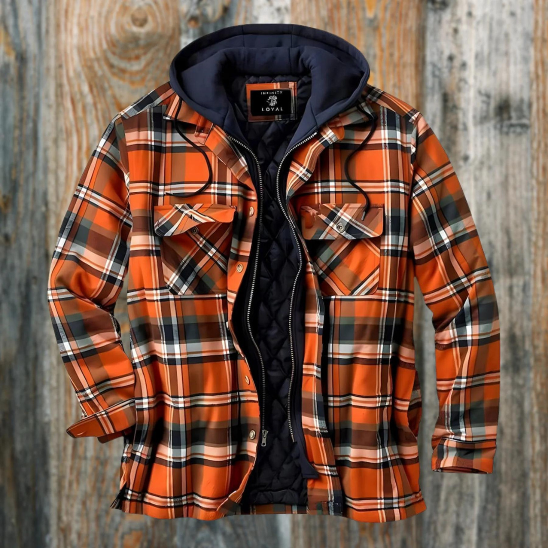 Stylish Men's Winter Coat - RusticJack-Orange-S-State of Style