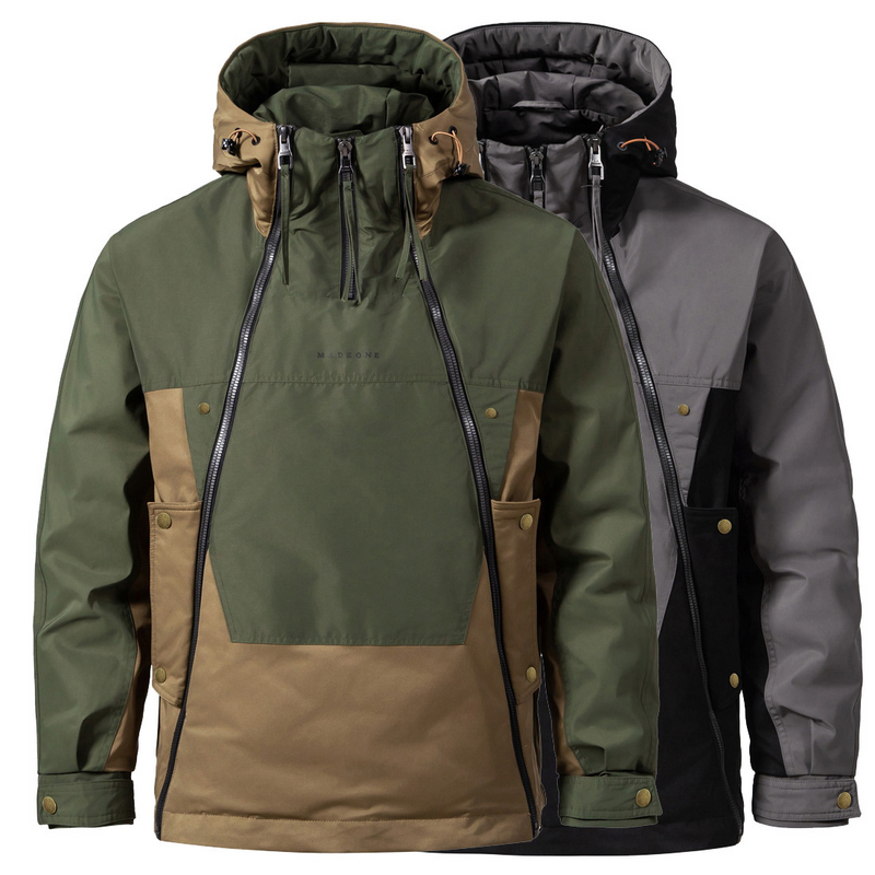 Stylish Men's Winter Jacket with Double Zip - NORDON-Green-S-State of Style