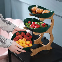 Stylish Metal Fruit Stand with 2 or 3 Tiers – StackFruit-Beige (2 Layers)-State of Style