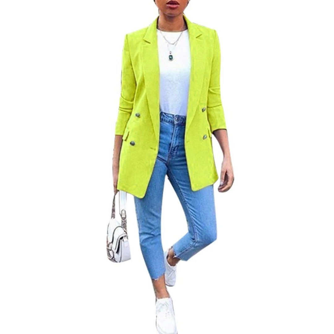 Stylish Mid-Length Women's Blazer - Ava-Green-S-State of Style