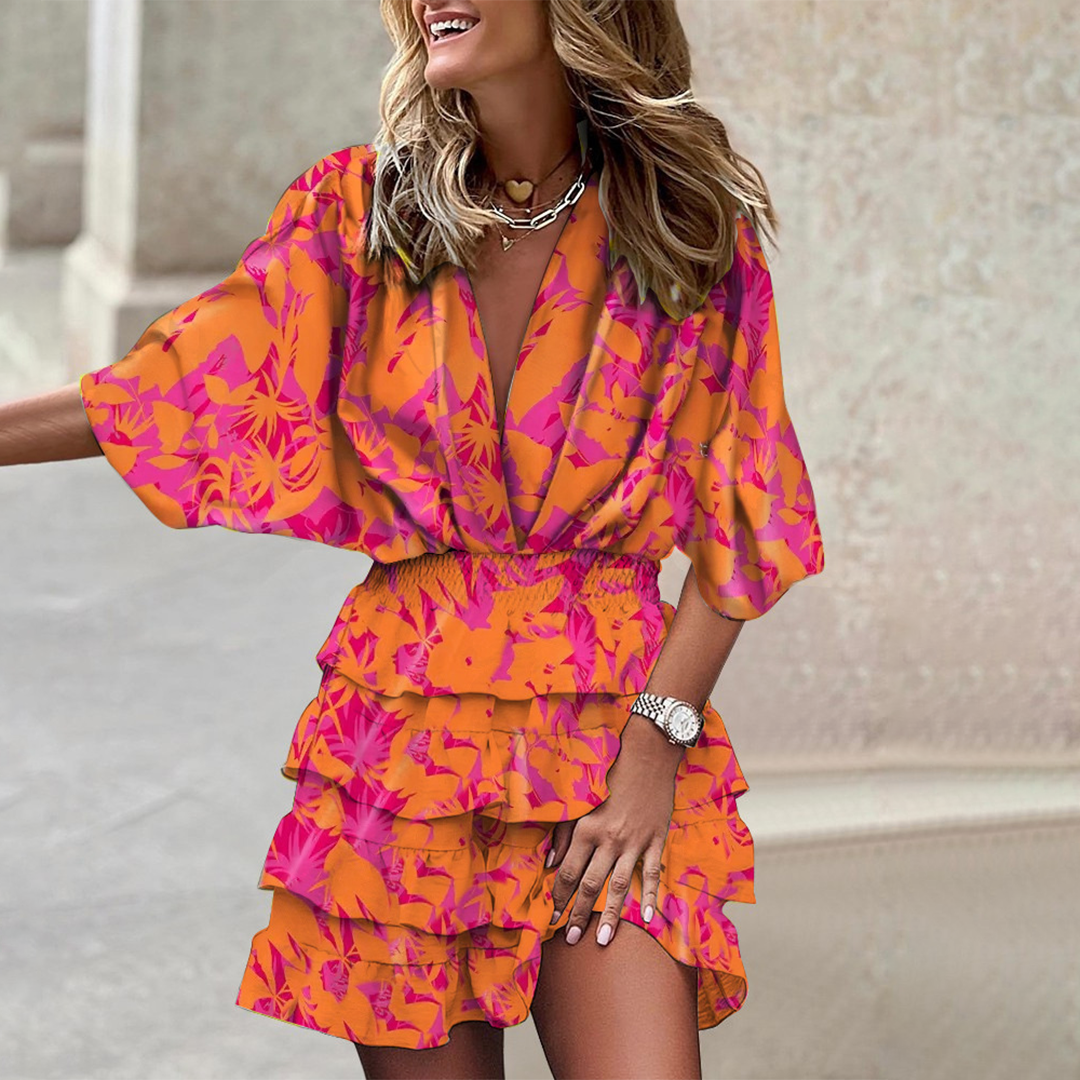 Stylish Mini Dress - Elena-Orange-S-State of Style