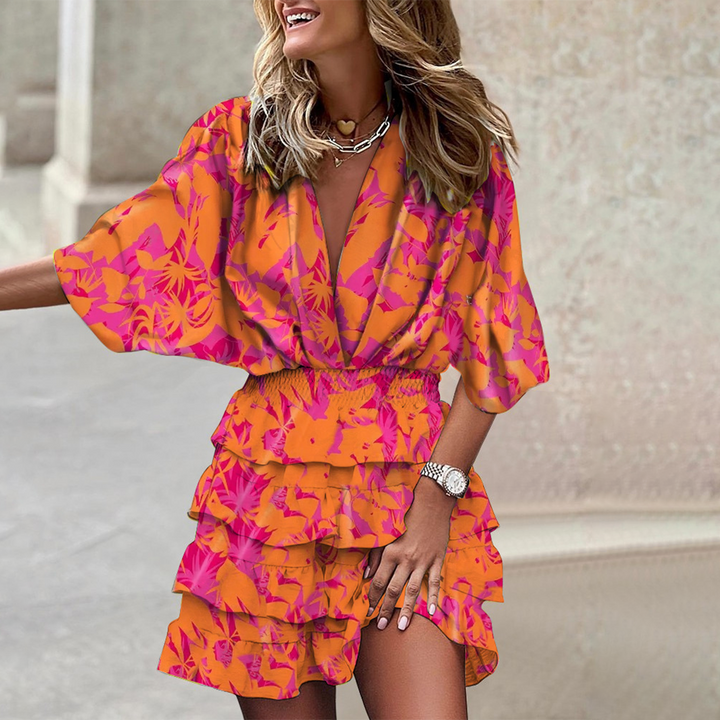 Stylish Mini Dress - Elena-Orange-S-State of Style