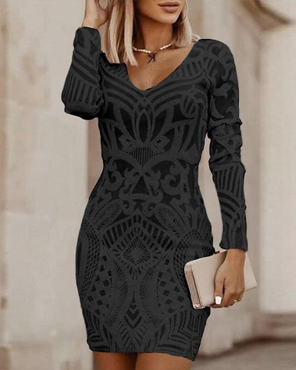Stylish Mini Dress with V-Neck - Sienna-Black-S-State of Style