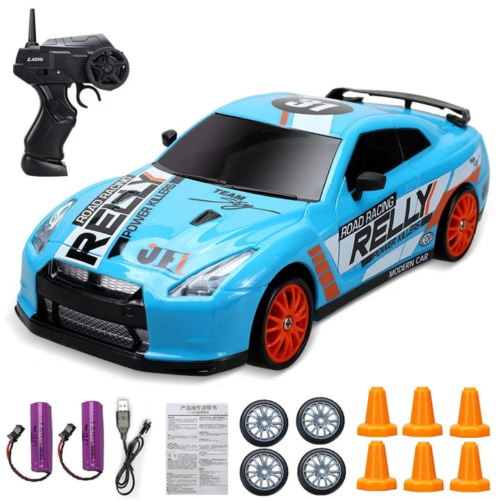 Stylish Mini Drifter for Exciting Adventures - SwiftDrift-Nissan GTR blue 2x battery-State of Style
