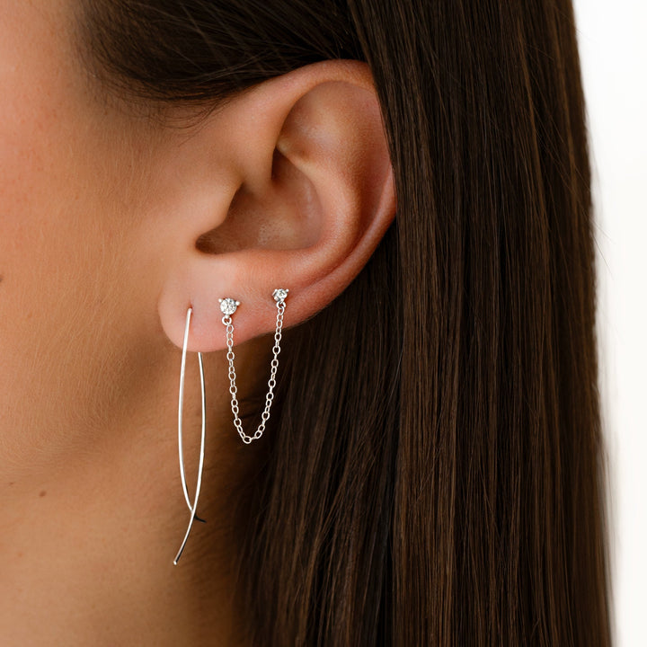Stylish Minimalist Earrings - Lina-Silver-State of Style