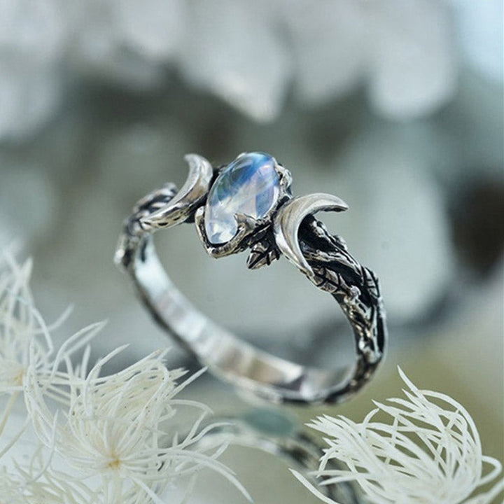 Stylish Moonstone Statement Ring - Iris-Moon-51mm-State of Style