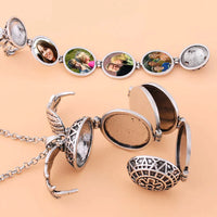 Stylish Multi-Layer Photo Locket Necklace-Antique silver-State of Style