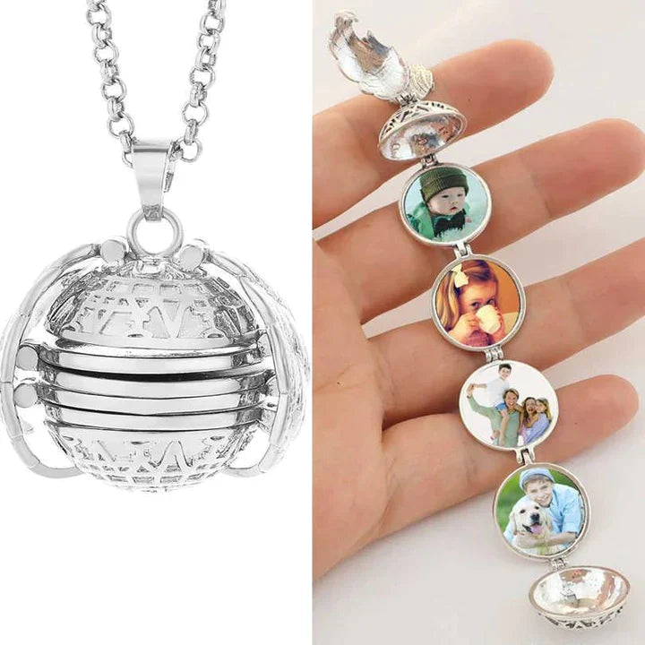 Stylish Multi-Layer Photo Locket Necklace-Antique silver-State of Style