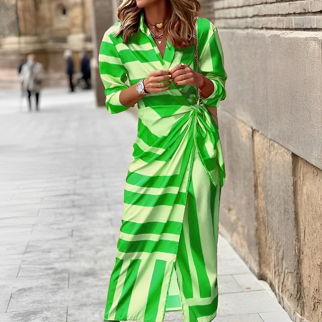 Stylish Multicoloured Maxi Dress - Fiona-Green-S-State of Style