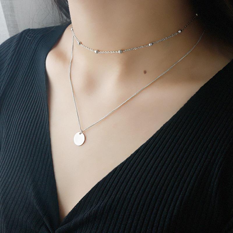 Stylish Multilayer Necklace - Lunisa-Silver-State of Style