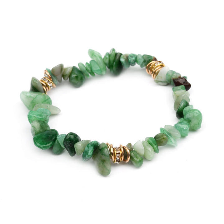 Stylish Natural Stone Crystal Bead Bracelet - Celine-Green Aventurine-State of Style