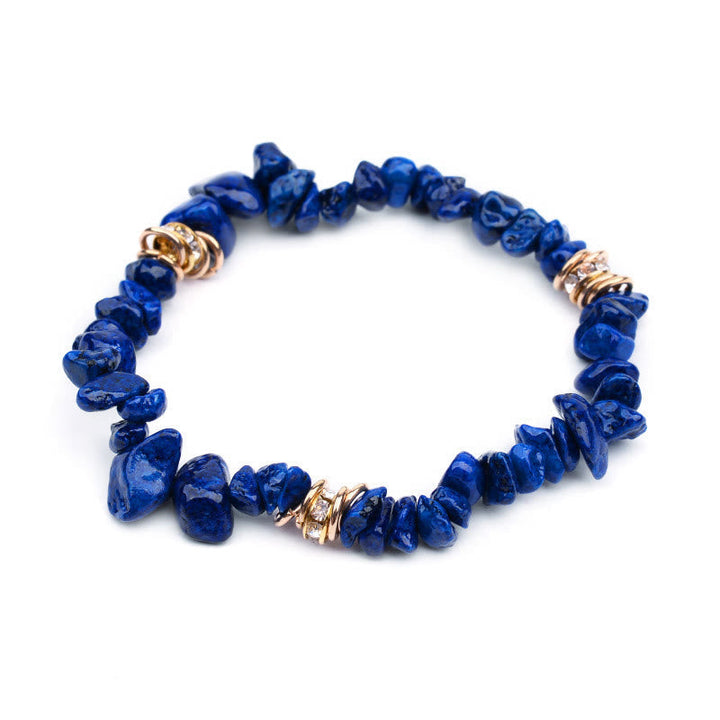 Stylish Natural Stone Crystal Bead Bracelet - Celine-Lapis Lazuli-State of Style
