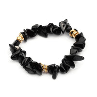 Stylish Natural Stone Crystal Bead Bracelet - Celine-Obsidian-State of Style