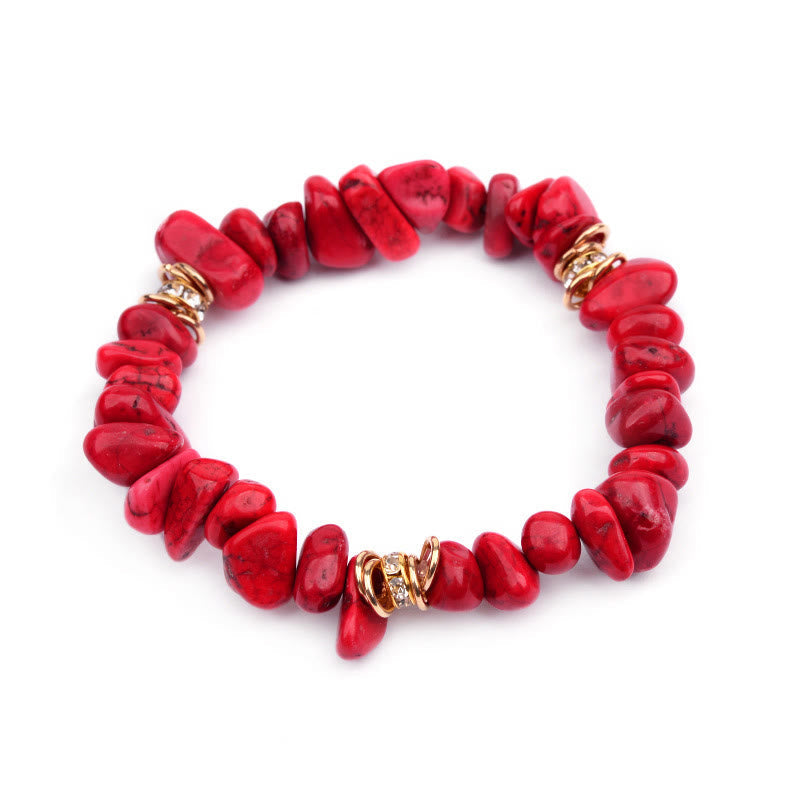Stylish Natural Stone Crystal Bead Bracelet - Celine-Red Jasper-State of Style